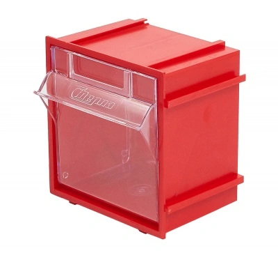 Короб откидной Стелла-техник Single-101 красный, прозрачный