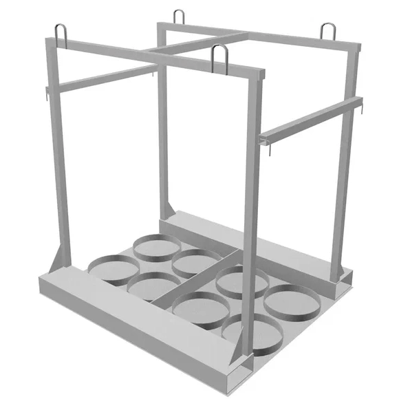 Контейнер для 8-ми кислородных газовых баллонов КГБ-03 1060x906x1060 мм Серый