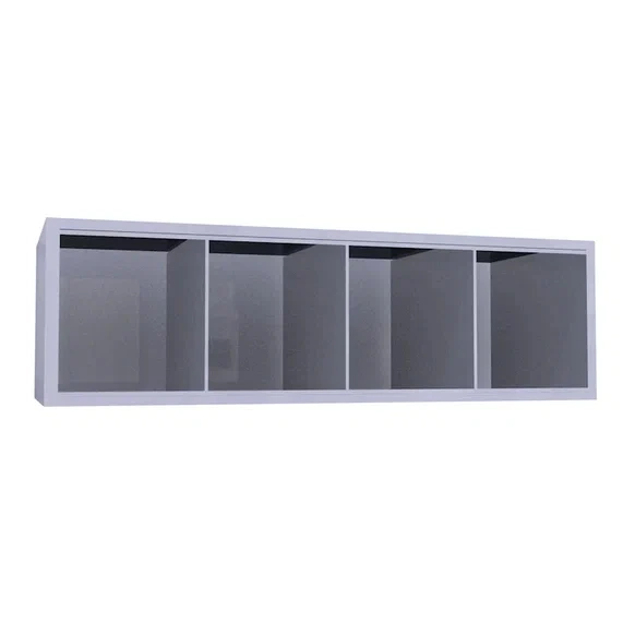 Металлический шкаф ХПГ 4Г для СИЗ и противогазов 4 ячейки без дверей 265х870х380 мм Светло-серый