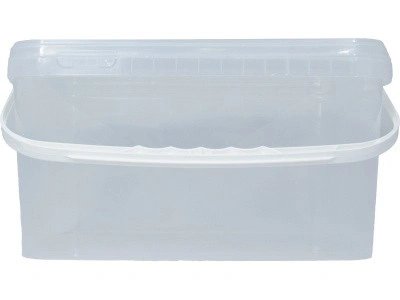 Ведро п/п 5,8л. прямоугольное, с прозрачной крышкой, с ручкой пластик, код: 37376