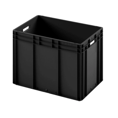 Евроконтейнер ЕС-6442.1 со сплошным дном и открытыми ручками, 600х400х420 мм 