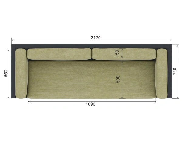 Диван «Параллель» 2 Ангарская сосна