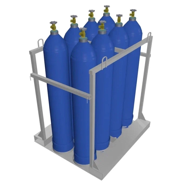 Контейнер для 8-ми кислородных газовых баллонов КГБ-03 1060x906x1060 мм Серый