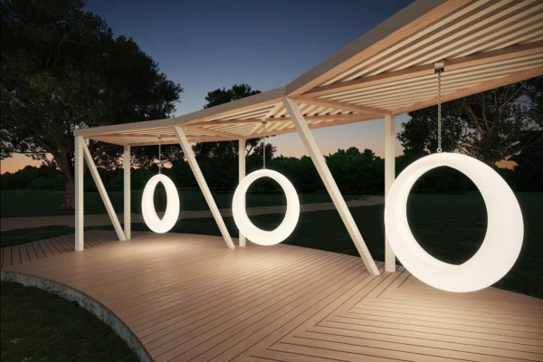 Качели подвесные «Ring» с подсветкой Белая подсветка