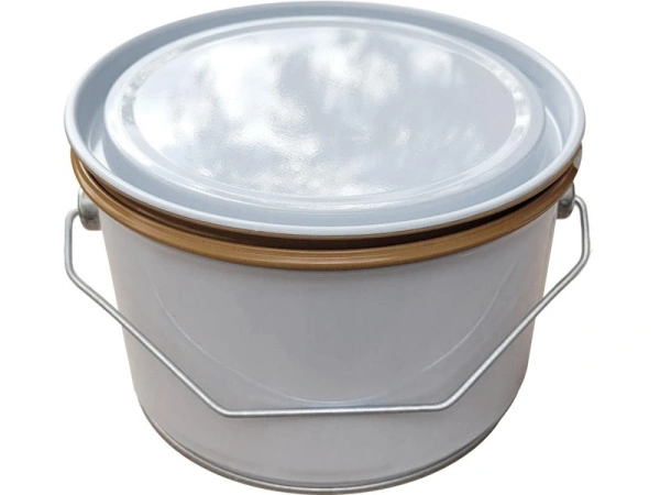 Банка металл 2,5л d180мм без ребра, с внутр. покрытием, с прижимной белой крышкой Master, код: 37070