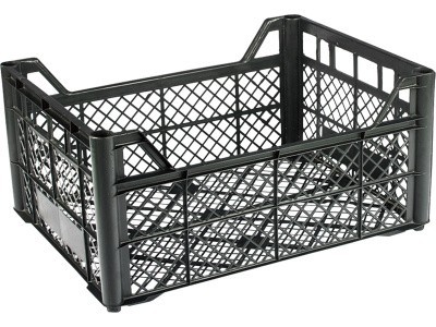 Ящик перфорированный 400×300×185, арт.: 103-1, объём 22.2, чёрный, код: 18364